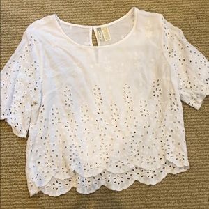 white patterned shirt